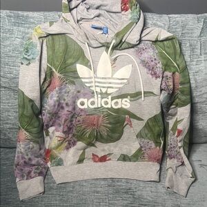 Adidas Green and Purple Floral Hoodie
